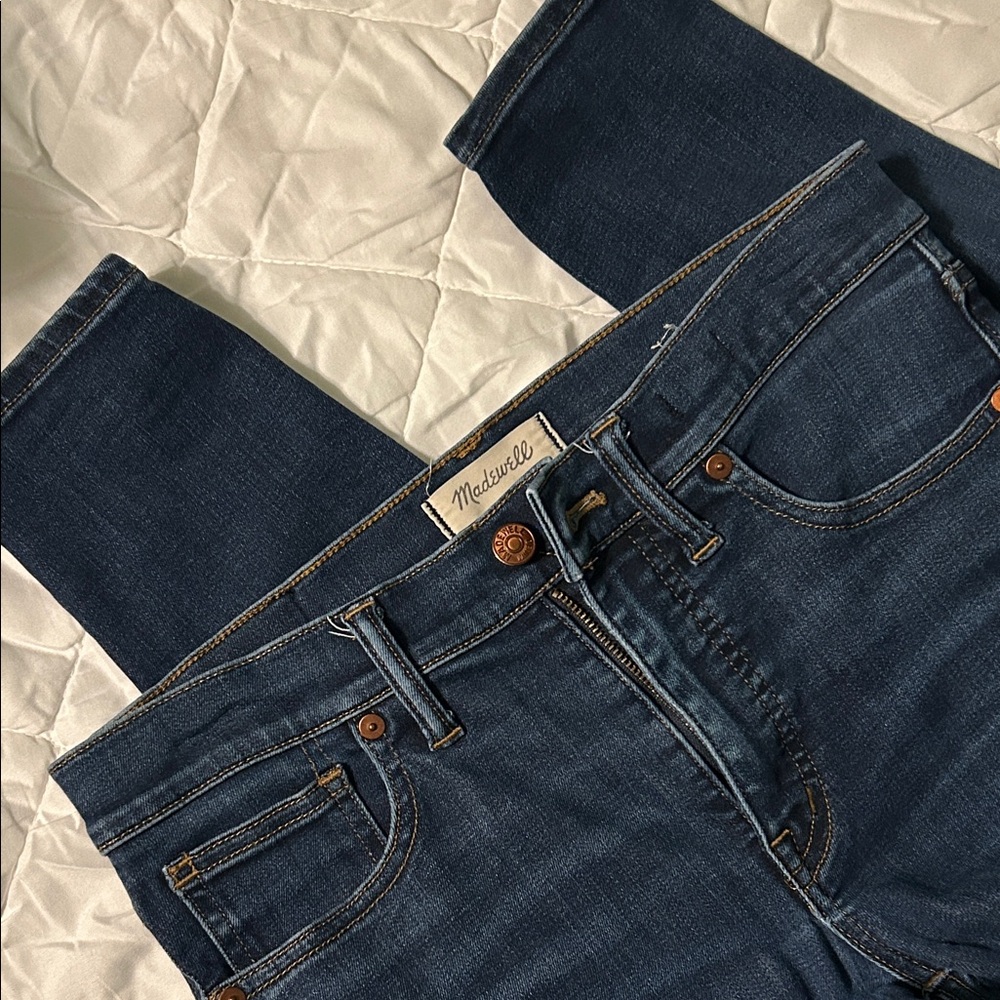 Madewell Dark Blue Denim 9” High Rise Skinny Jeans